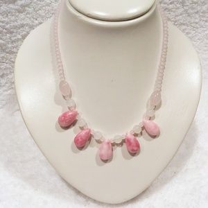 ✨NEW✨ Polished Pink Crystal Gemstone Necklace